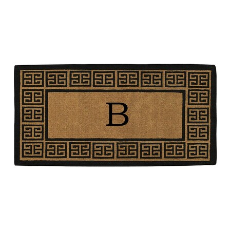 Monogram Door Mat, Natural, Black, 36 in W x 72 in L
